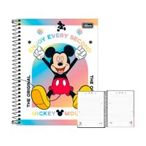 Caderno Coleg. 10 Matérias 160fl Mickey Mouse Branco Tilibra