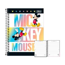 Caderno Coleg. 10 Matérias 160fls Mickey Mouse Preto Tilibra