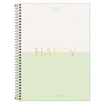 Caderno Colegial 10 Matérias 160Fls Happy Verde Tilibra