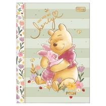 Caderno Colegial Brochura Capa Dura Ursinho Pooh Folhas Decoradas Super Fofo 160 Folhas - Tilibra