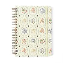 Caderno colegial capa dura 10x1 160 folhas Jardim Off White - Cicero