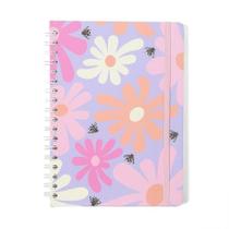 Caderno colegial capa dura 1x1 80 folhas Melissa Color Bloomy - Cicero