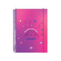 Caderno Colegial Dac Milky Pink 10 Matérias 160 Fls - Capa Dura