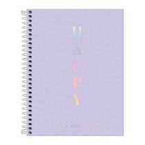 Caderno Colegial Happy Capa Plástica 80 Fls Tilibra Lilás