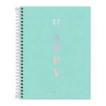 Caderno Colegial Happy Capa Plástica Tilibra Verde pastel