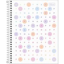 Caderno Colegial Happy Tilibra - Capa Dura, 80 Folhas Coloridas e Decoradas Caderno Colegial Happy Tilibra - Capa Dura, 80 Folhas Coloridas e Decoradas
