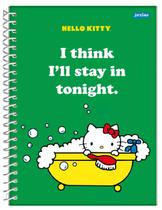 Caderno Colegial Hello Kitty 1 Matéria Capa Dura Spiral 80 Folhas