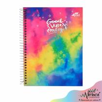 Caderno Colegial Merci Cadernos Espiral Pautado 80 Folhas Good Vibes