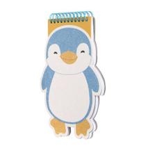 Caderno com 40 folhas em formato de pinguim cor azul