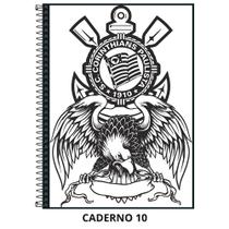 Caderno corinthians capa dura - 1 matéria - 80 folhas - grande