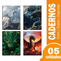 Caderno costurado universitario capa dura foroni drakos 5x80fls Caderno costurado universitario capa dura foroni drakos 5x80fls