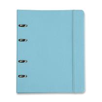 Caderno criativo argolado pastel pautado 17x24 azul cicero