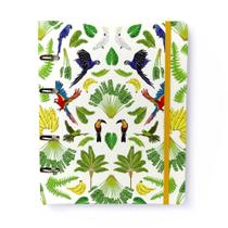 Caderno Criativo CICERO Argolado 17 x 24cm - Pássaros/Floresta Tropical Branco - Cícero