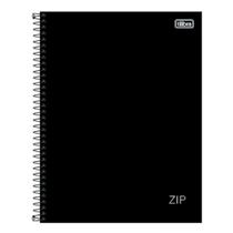 Caderno De 10 Materias Colegial 18x24,5cm Zip Preto 160fls