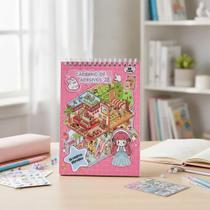 Caderno De Adesivo 3d Bobbies Goods Capivara Brinde Pinça Rosa ou Roxo