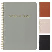 Caderno de agenda diária ZICOTO com programação horária - verde