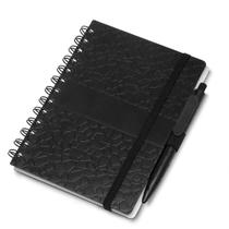 Caderno de Anotações com Caneta e Capa Texturizada em Pedra, Preto, 80 Folhas Pautadas Caderno de Anotações com Caneta e Capa Texturizada em Pedra, Preto, 80 Folhas Pautadas