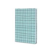 Caderno de Anotações Folhas Quadriculadas Capa Dura Azul Claro Com 80 Folhas