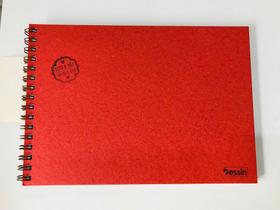 Caderno de artes Dessin feito á mão vermelho 150g com 40 fls