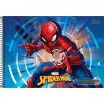 Caderno de cartografia e desenho milimetrado espiral capa dura spider-man 80 folhas