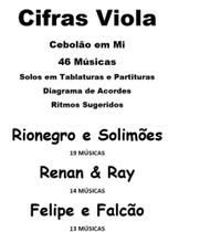 Caderno de Cifras e Solos para Viola Rionegro Solimões, Renan Ray, Felipe Falcão