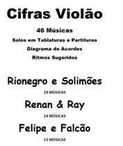 Caderno de Cifras para Violão Rionegro Solimões, Renan Ray, Felipe Falcão