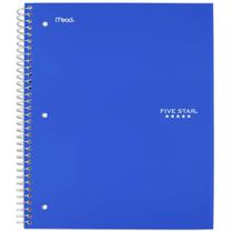 Caderno de cinco estrelas, 5 assuntos, pautado em 200 folhas, azul