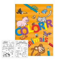 Caderno de Colorir 8FL Academie Kids Colorir Animais Tilibra