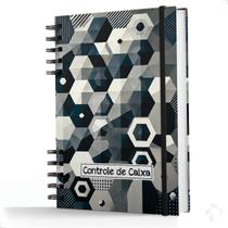Caderno De Controle De Caixa Capa Dura Meu Controle Hexágono