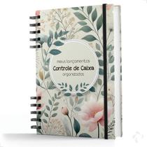 Caderno De Controle De Caixa Capa Dura Meu Lançamento Floral