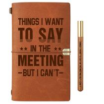 Caderno de Couro Hudiegify para Trabalho com Caneta 20x12cm