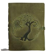 Caderno de Couro KomalC 20x15cm com Design em Relevo de Árvore Caderno de Couro KomalC 20x15cm com Design em Relevo de Árvore