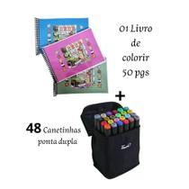 Caderno de desenho bob gudi 24 Canetinhas ponta dupla Desenho Pintura Coloring Book Ursinho Bobi