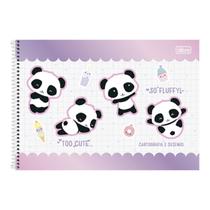 Caderno de Desenho Capa Dura Panda Lovely 80 Folhas Tilibra