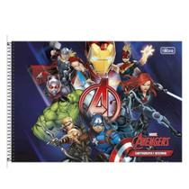 Caderno de Desenho e Cartografia 80 Folhas da Marvel Tilibra