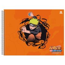 Caderno de Desenho e Cartográfia Espiral Anime Naruto 60 Folhas Capa Dura Animativa