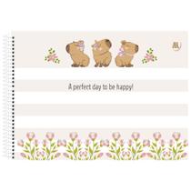 Caderno de Desenho e Cartografia Espiral Capa Dura Capivaras Capycuties 60 folhas Animativa Fofos Papelaria COR:A PE