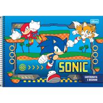 Caderno De Desenho Espiral Capa Dura Sonic 80 Folhas Tilibra