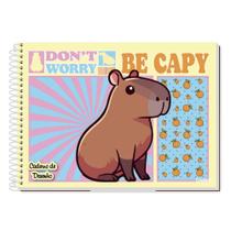 Caderno De Desenho Espiral Capivara Fofa 80 folhas Credeal -