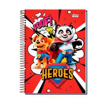Caderno De Desenho Espiral Heroes 1/4 Infantil Escolar
