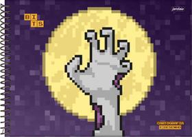 Caderno de desenho Jandaia Bits espiral 80 folhas