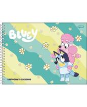 Caderno de desenho Jandaia bluey 275x200mm 80 folhas