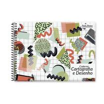 Caderno de desenho Pauta Branca fundo branco espiral 60fls