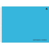 Caderno de Desenho Universitário Capa Dura Azul 60 Folhas Pacote com 5