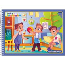 Caderno de Desenho Universitário Capa Dura Jandainha Masculino 80 Folhas (pacote com 4)