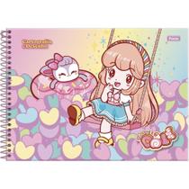 Caderno de Desenho Universitário DOLL 80 Folhas Capa Dura Pacote com 5