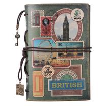 Caderno de diário de couro MALEDEN 13x18cm com zíper recarregável