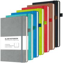 Caderno de diário em branco MALEDEN, pacote com 7, capa dura de couro A5