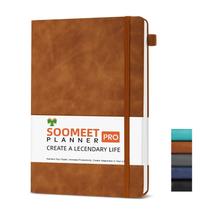 Caderno de diário Soomeet 200 páginas, couro A5, capa dura, marrom Caderno de diário Soomeet 200 páginas, couro A5, capa dura, marrom