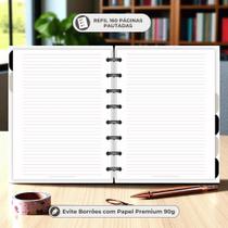 Caderno de Disco Flores Inteligente Médio A5 Capa Dura 90g com 6 Divisórias Smart 160 páginas mistas